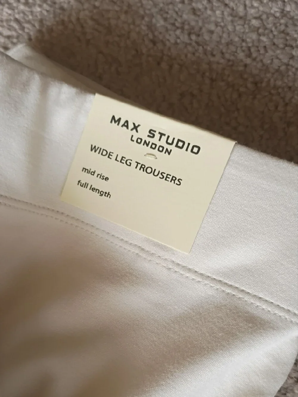 Max Studio Cream Wide-Leg Pants - Picture 2 of 5